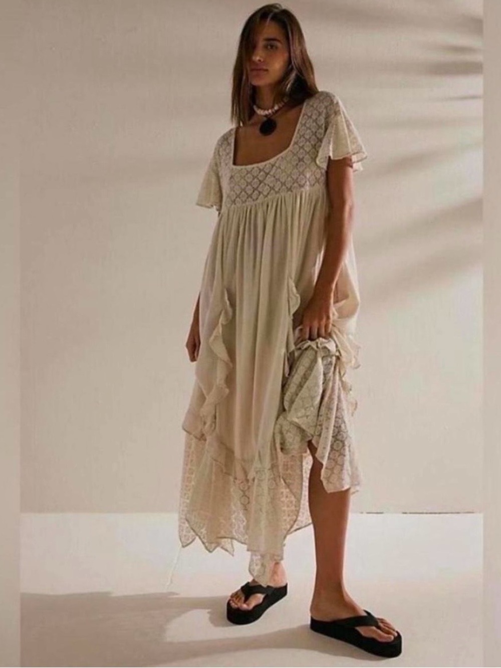 Free People Bring The Romance Midi Dress Size Small - Picture 3 of 9